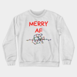 Christmas Humor. Rude, Offensive, Inappropriate Christmas Card. Merry AF. Red Crewneck Sweatshirt